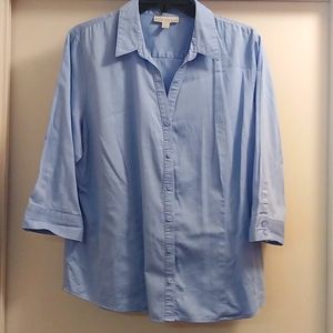 Dana Buchman light blue button up blouse